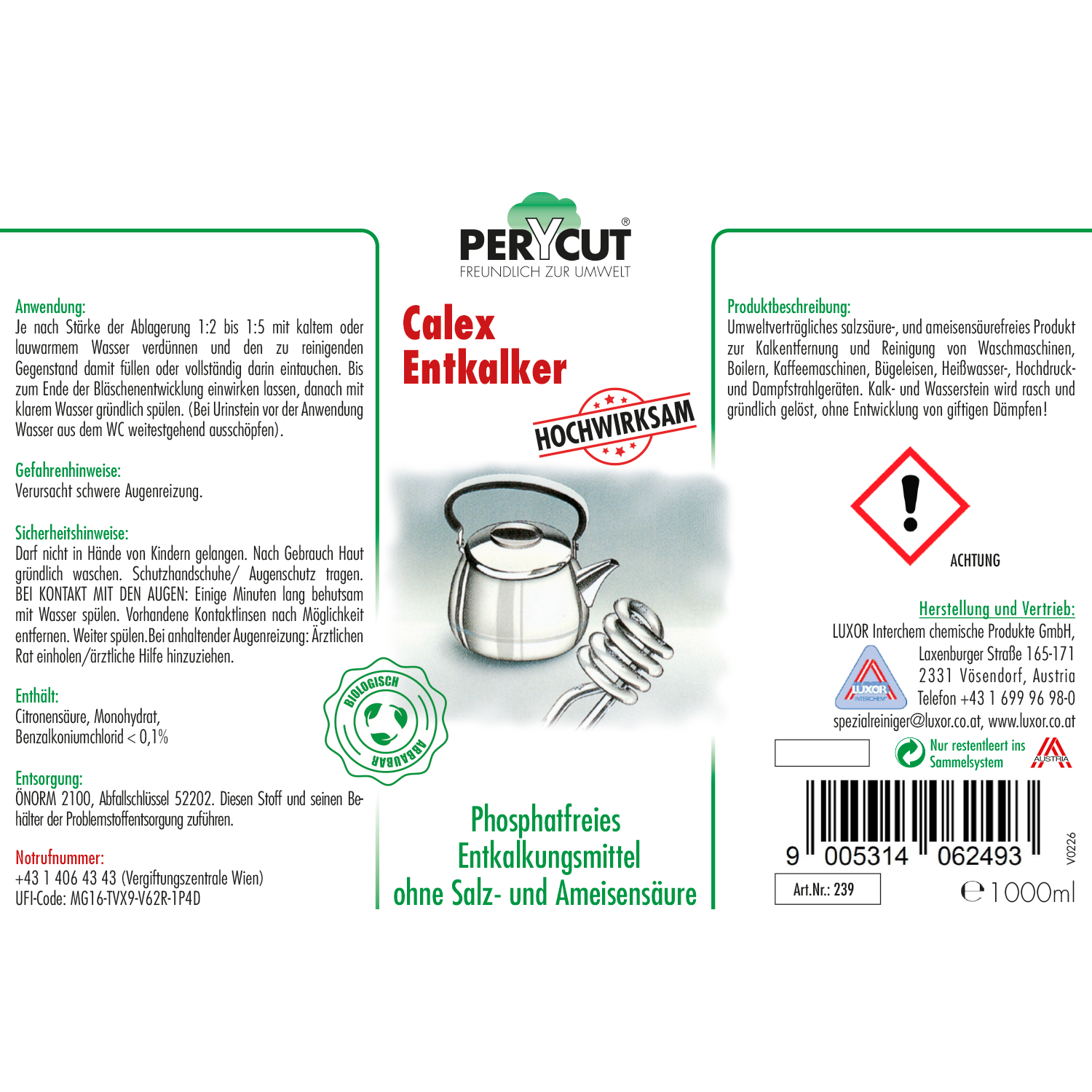 Calex Entkalker 1000 ml