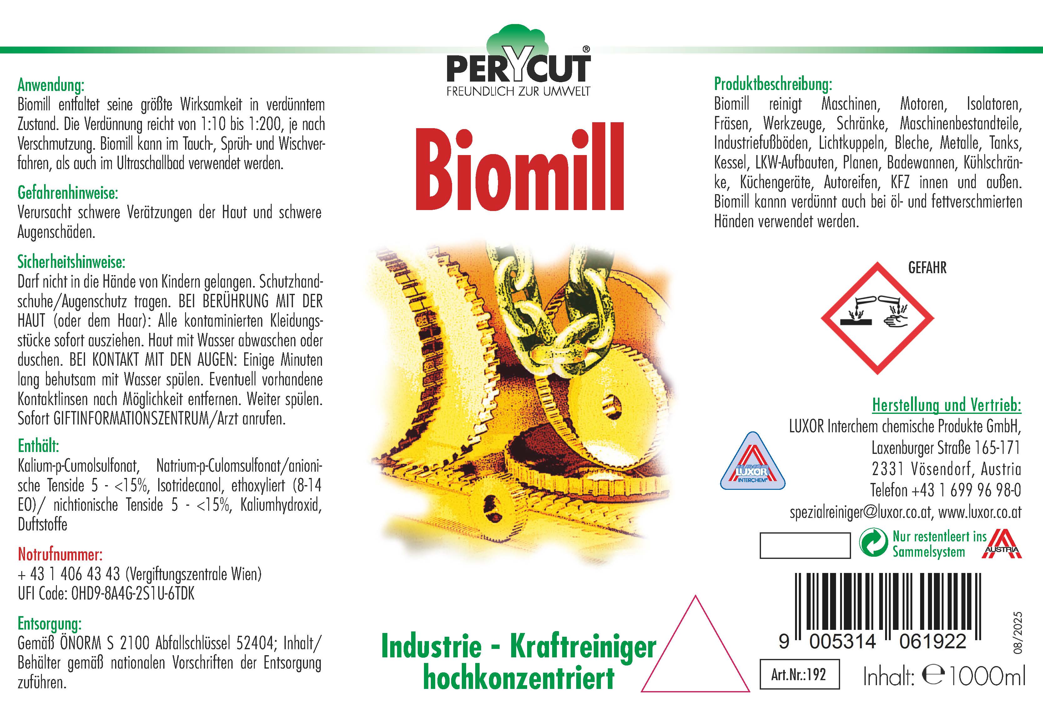 Biomill Fettlösekonzentrat 1000 ml