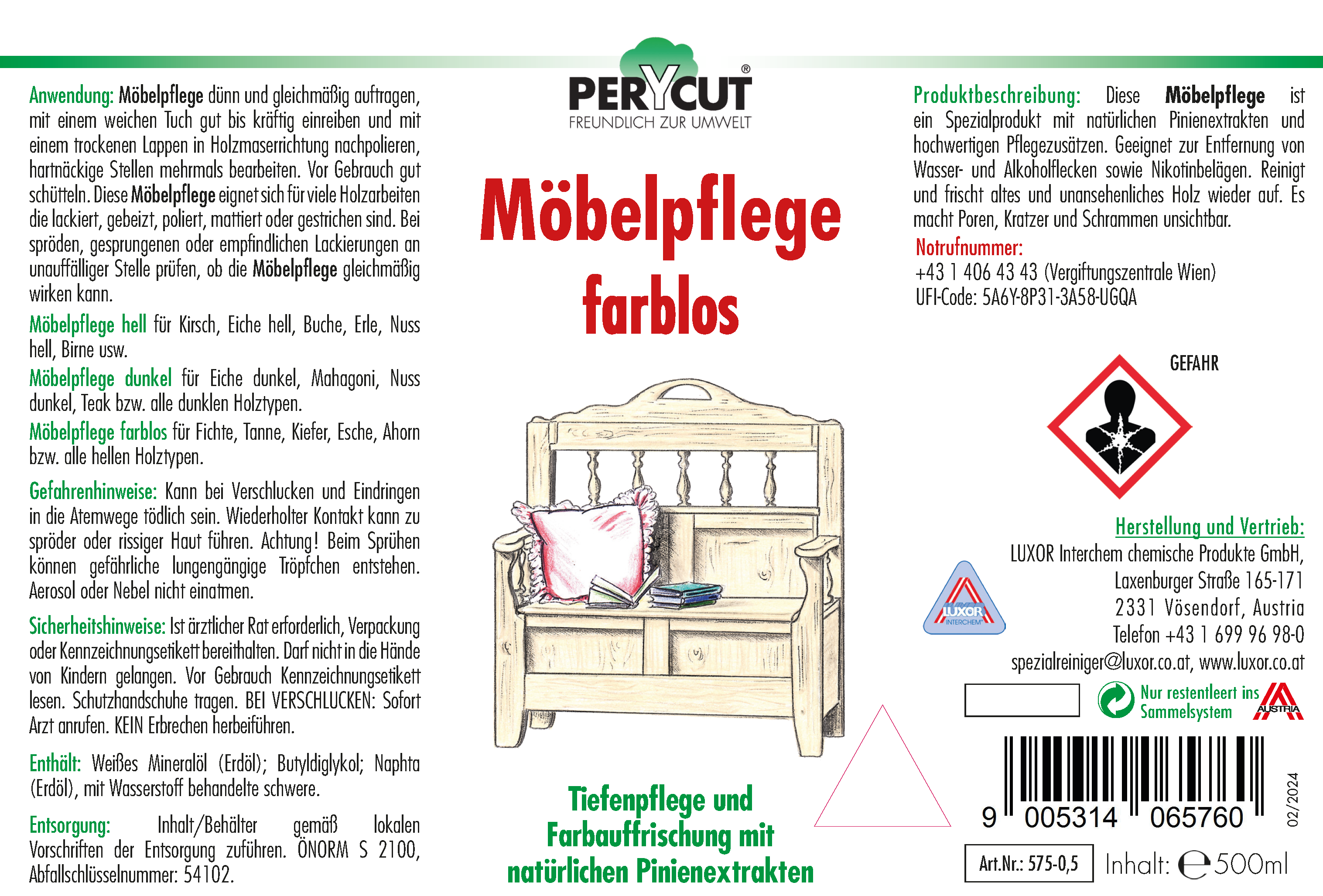 Möbelpflege farblos 500 ml